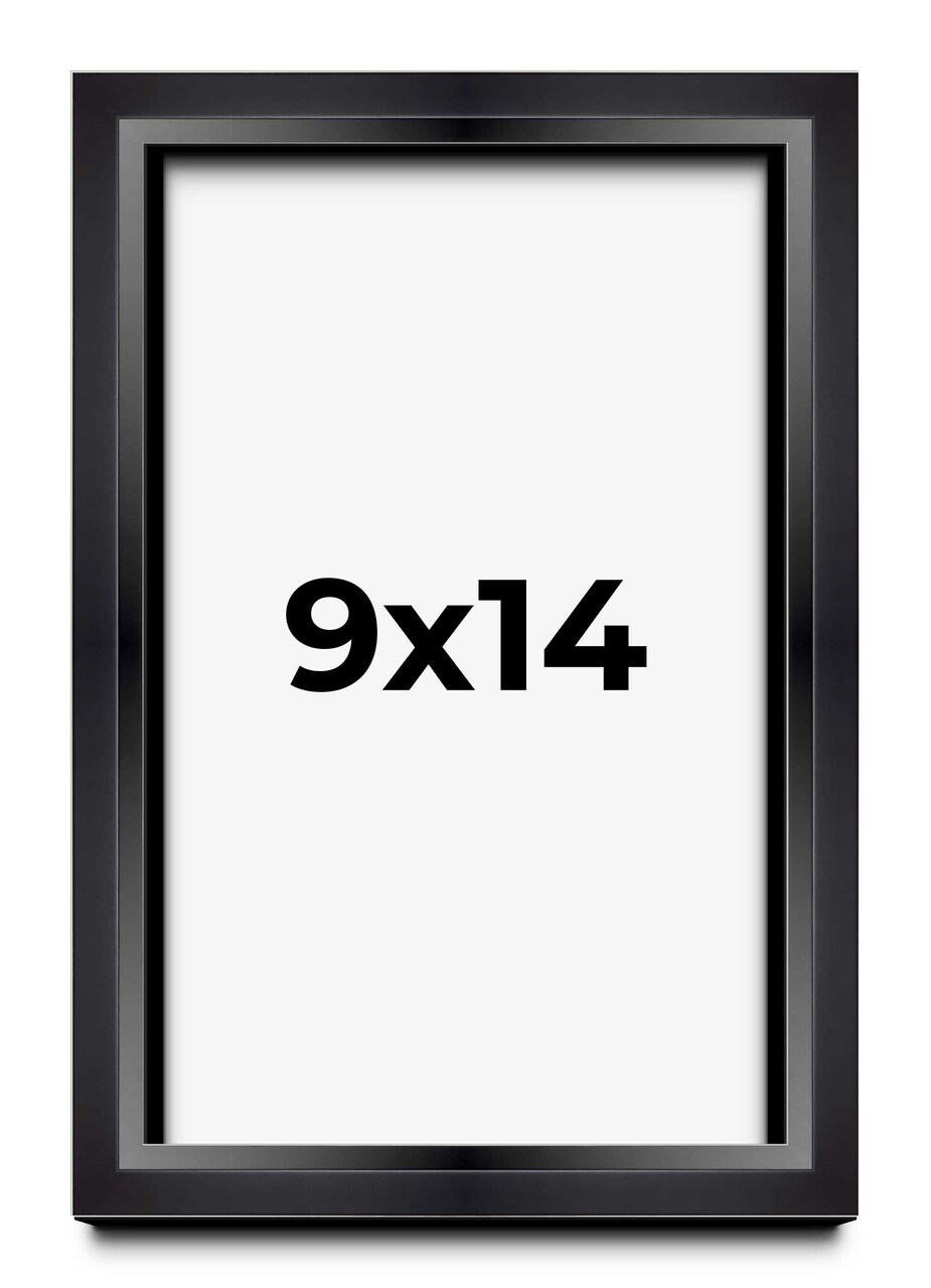 Photo Size Minimalist Shadow Box Black Picture Frame - UV Acrylic, Backing, Hanging Hardware